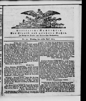 Berlinische Nachrichten von Staats- und gelehrten Sachen vom 28.04.1812