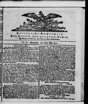 Berlinische Nachrichten von Staats- und gelehrten Sachen vom 23.05.1812