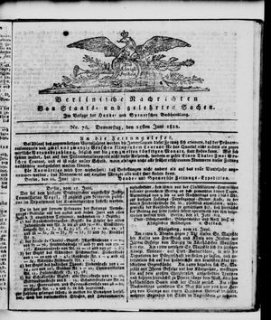 Berlinische Nachrichten von Staats- und gelehrten Sachen on Jun 25, 1812