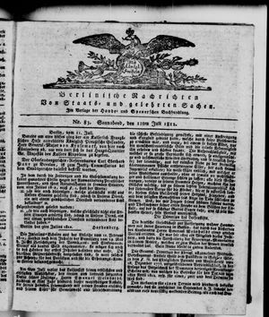 Berlinische Nachrichten von Staats- und gelehrten Sachen vom 11.07.1812