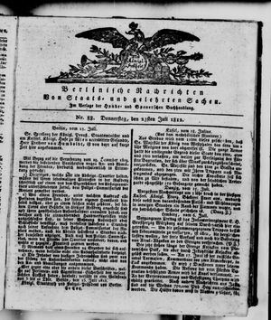 Berlinische Nachrichten von Staats- und gelehrten Sachen vom 23.07.1812