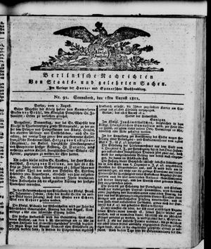 Berlinische Nachrichten von Staats- und gelehrten Sachen vom 01.08.1812