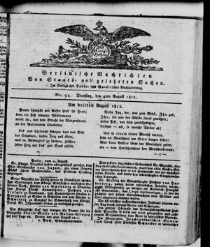 Berlinische Nachrichten von Staats- und gelehrten Sachen vom 04.08.1812