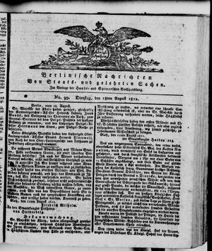 Berlinische Nachrichten von Staats- und gelehrten Sachen vom 18.08.1812