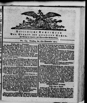 Berlinische Nachrichten von Staats- und gelehrten Sachen on Sep 1, 1812