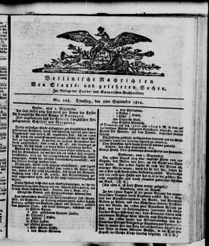 Berlinische Nachrichten von Staats- und gelehrten Sachen vom 08.09.1812