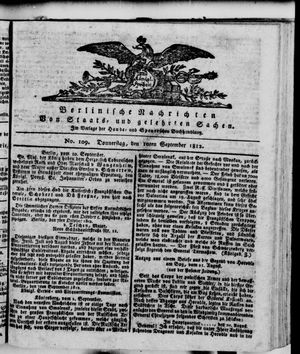 Berlinische Nachrichten von Staats- und gelehrten Sachen vom 10.09.1812