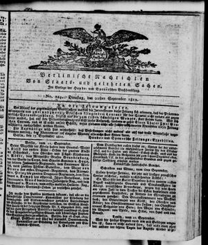 Berlinische Nachrichten von Staats- und gelehrten Sachen vom 22.09.1812