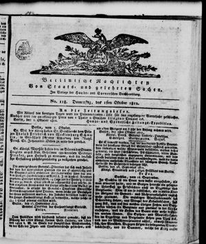 Berlinische Nachrichten von Staats- und gelehrten Sachen on Oct 1, 1812