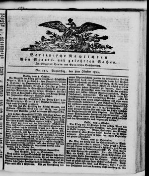 Berlinische Nachrichten von Staats- und gelehrten Sachen vom 08.10.1812