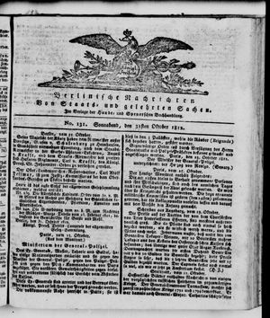 Berlinische Nachrichten von Staats- und gelehrten Sachen vom 31.10.1812