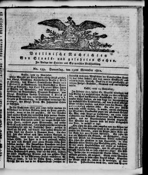 Berlinische Nachrichten von Staats- und gelehrten Sachen vom 19.11.1812