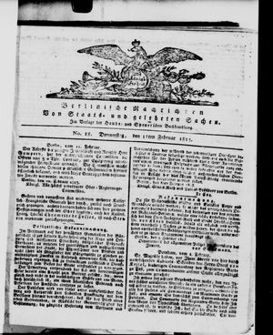 Berlinische Nachrichten von Staats- und gelehrten Sachen vom 11.02.1813