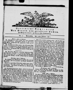 Berlinische Nachrichten von Staats- und gelehrten Sachen on Feb 18, 1813