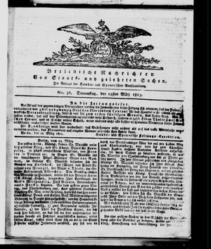 Berlinische Nachrichten von Staats- und gelehrten Sachen vom 25.03.1813