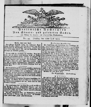 Berlinische Nachrichten von Staats- und gelehrten Sachen on Apr 13, 1813