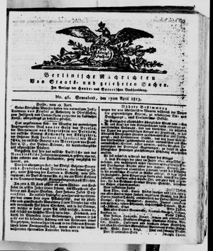 Berlinische Nachrichten von Staats- und gelehrten Sachen vom 17.04.1813