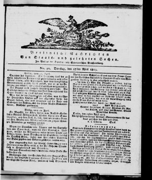 Berlinische Nachrichten von Staats- und gelehrten Sachen vom 27.04.1813
