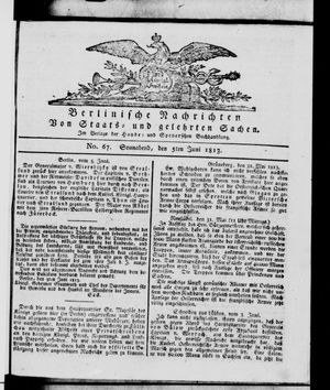 Berlinische Nachrichten von Staats- und gelehrten Sachen vom 05.06.1813