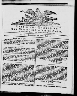 Berlinische Nachrichten von Staats- und gelehrten Sachen vom 10.07.1813