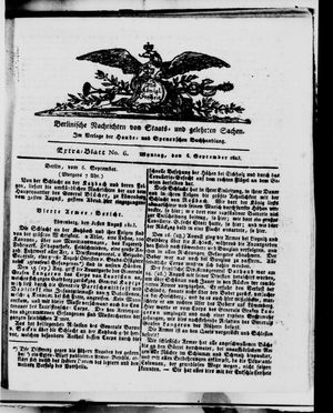 Berlinische Nachrichten von Staats- und gelehrten Sachen vom 04.09.1813