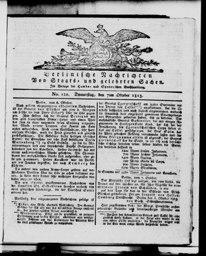 Berlinische Nachrichten von Staats- und gelehrten Sachen vom 07.10.1813