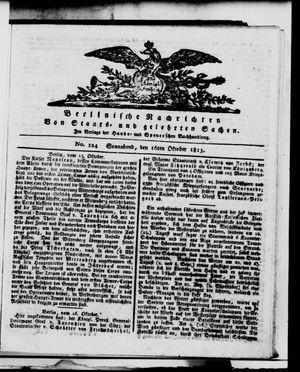 Berlinische Nachrichten von Staats- und gelehrten Sachen vom 16.10.1813