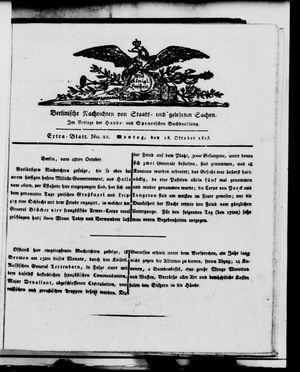 Berlinische Nachrichten von Staats- und gelehrten Sachen vom 16.10.1813