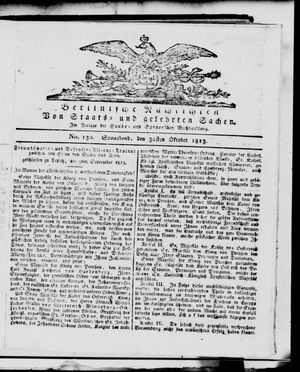 Berlinische Nachrichten von Staats- und gelehrten Sachen vom 30.10.1813