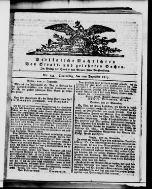 Berlinische Nachrichten von Staats- und gelehrten Sachen on Dec 2, 1813