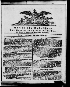 Berlinische Nachrichten von Staats- und gelehrten Sachen on Jan 20, 1814