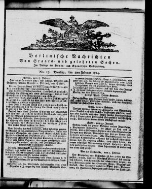 Berlinische Nachrichten von Staats- und gelehrten Sachen vom 08.02.1814