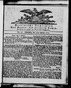 Berlinische Nachrichten von Staats- und gelehrten Sachen vom 17.02.1814