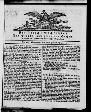 Berlinische Nachrichten von Staats- und gelehrten Sachen vom 11.02.1815