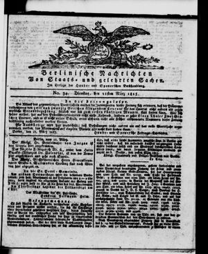 Berlinische Nachrichten von Staats- und gelehrten Sachen vom 21.03.1815