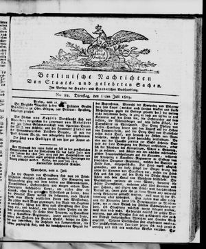 Berlinische Nachrichten von Staats- und gelehrten Sachen vom 11.07.1815