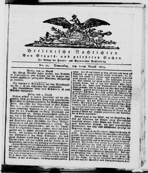 Berlinische Nachrichten von Staats- und gelehrten Sachen vom 10.08.1815