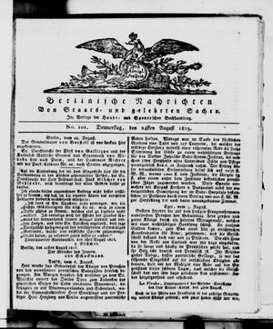 Berlinische Nachrichten von Staats- und gelehrten Sachen vom 24.08.1815