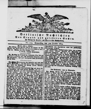 Berlinische Nachrichten von Staats- und gelehrten Sachen vom 05.10.1815