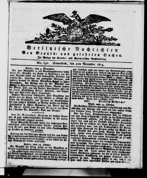 Berlinische Nachrichten von Staats- und gelehrten Sachen vom 04.11.1815