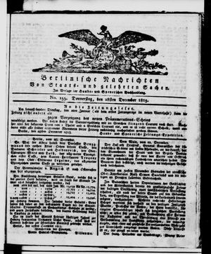 Berlinische Nachrichten von Staats- und gelehrten Sachen vom 28.12.1815