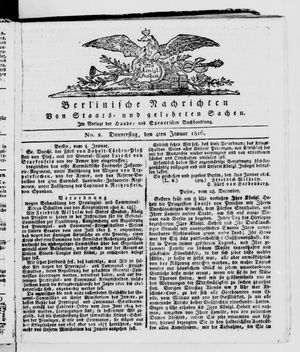 Berlinische Nachrichten von Staats- und gelehrten Sachen vom 04.01.1816