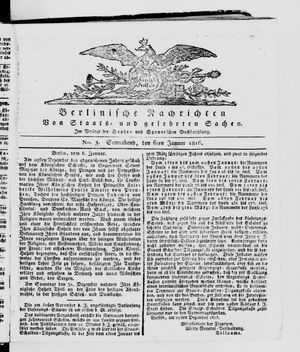 Berlinische Nachrichten von Staats- und gelehrten Sachen vom 06.01.1816