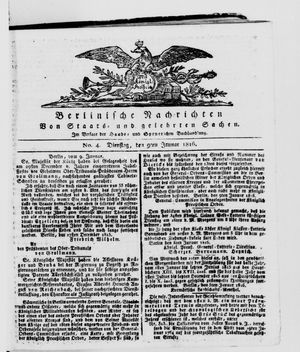 Berlinische Nachrichten von Staats- und gelehrten Sachen vom 09.01.1816