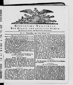 Berlinische Nachrichten von Staats- und gelehrten Sachen vom 18.01.1816