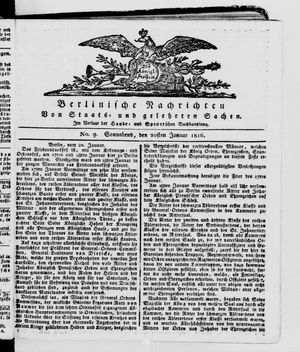 Berlinische Nachrichten von Staats- und gelehrten Sachen vom 20.01.1816