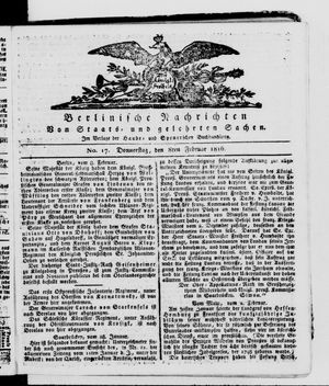 Berlinische Nachrichten von Staats- und gelehrten Sachen vom 08.02.1816