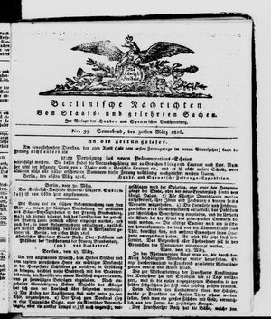 Berlinische Nachrichten von Staats- und gelehrten Sachen vom 30.03.1816