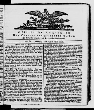 Berlinische Nachrichten von Staats- und gelehrten Sachen vom 23.05.1816