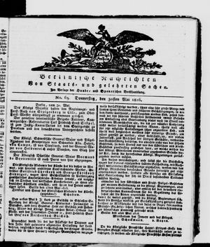 Berlinische Nachrichten von Staats- und gelehrten Sachen vom 30.05.1816